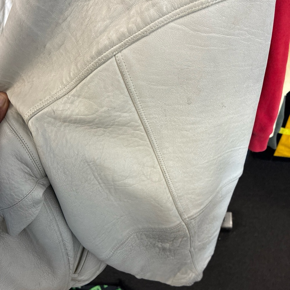 Vintage Pelle Pelle Men's Leather Jacket Size 50 Pre Owned Used Rare Cream Ivory - Picture 10 of 15